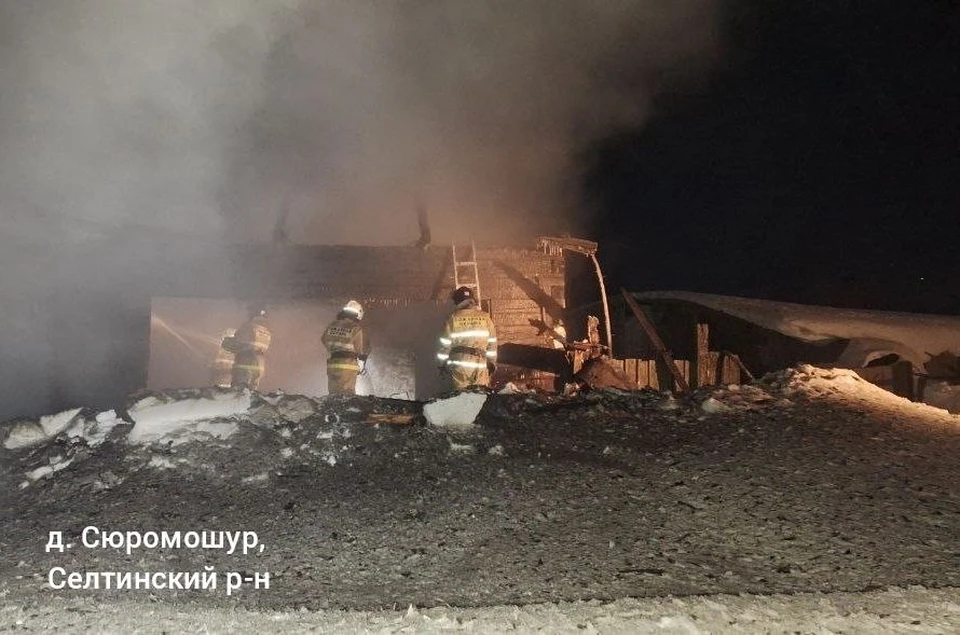 Причины пожара устанавливаются. Фото: пресс-служба МЧС по Удмуртии