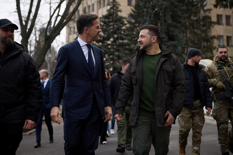 Зеленский встретился с премьер-министром Нидерландов Марком Рютте в Харькове.
