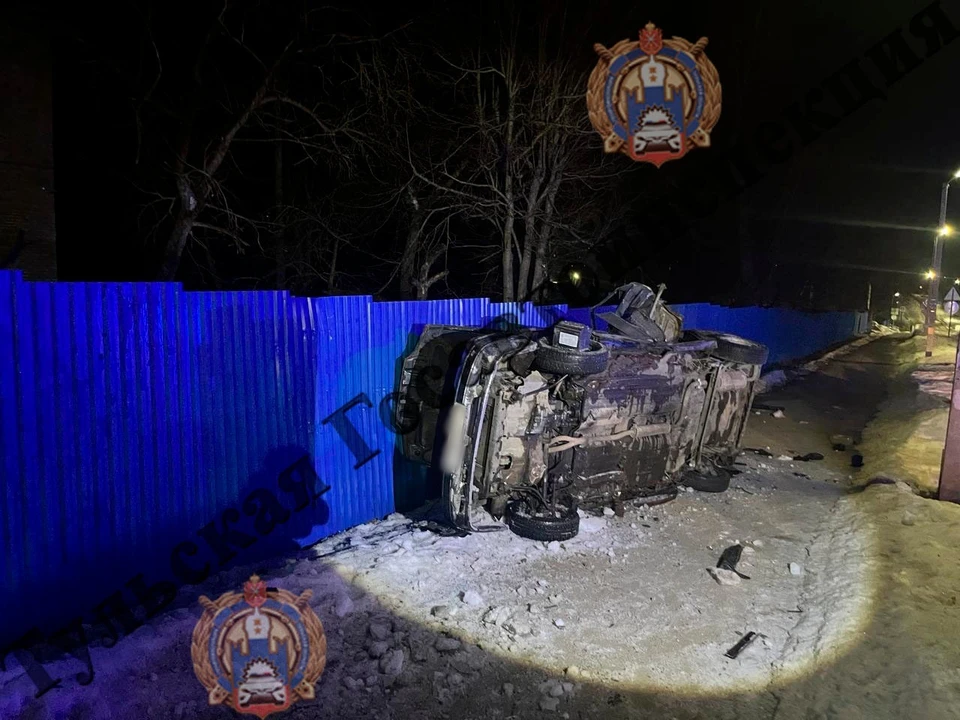 В Ясногорске несовершеннолетний водитель автомобиля «ВАЗ» не справился с управлением и перевернулся