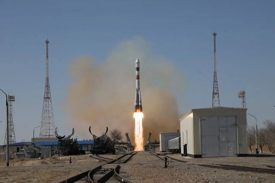 Ракета-носитель «Союз-2.1б» стартовала с Байконура днем 31 марта Фото: Госкорпорации «Роскосмос», t.me/roscosmos_gk