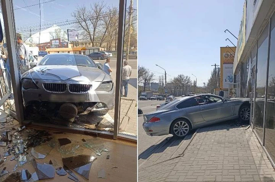 В Ростове иномарка протаранила торговый центр. Фото: читатель "КП" Ольга