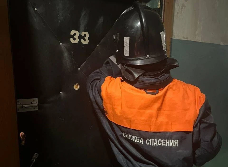 Чтобы не сломать бабушке шею ульяновским спасателям пришлось срубить дверь | ФОТО: телеграм-канал Управление гражданской защиты Ульяновска