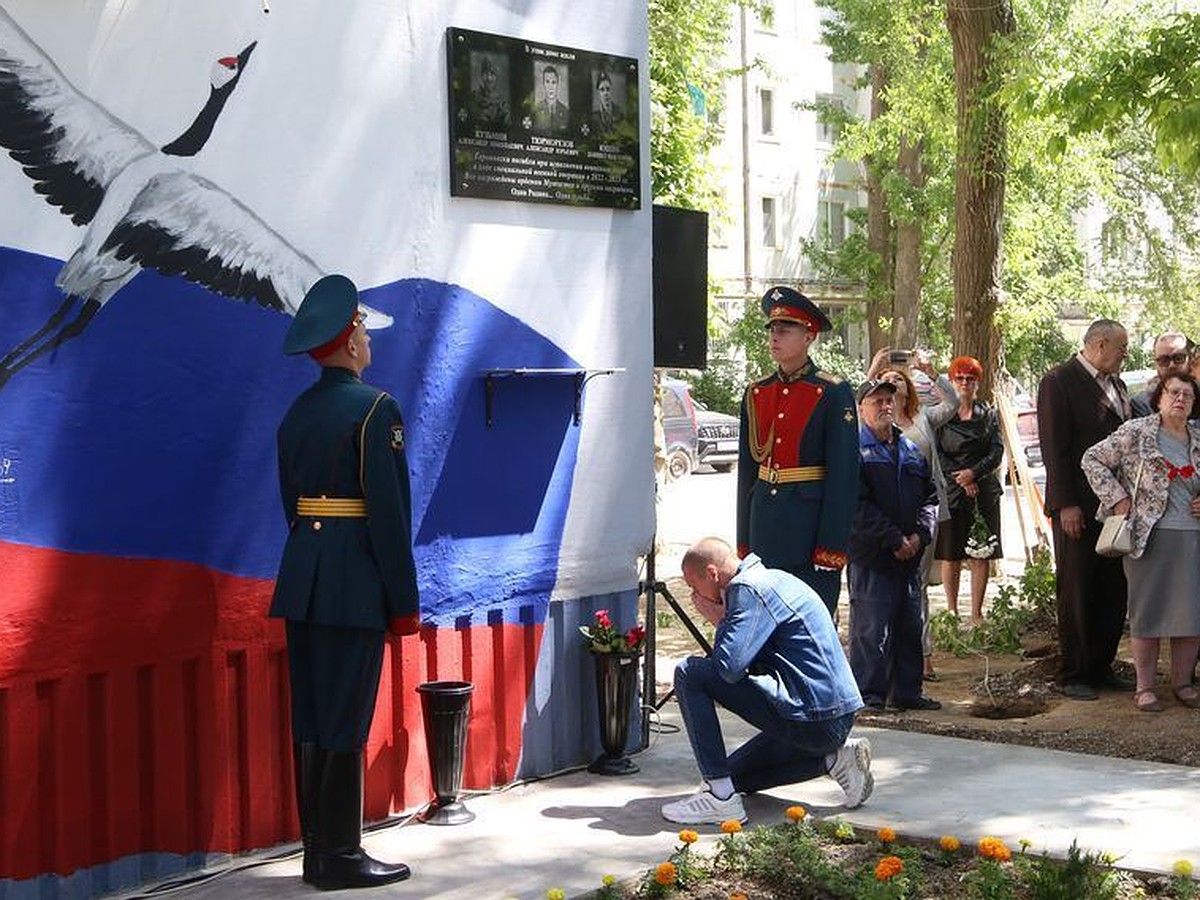 В Волгограде открыли памятную доску на доме, трое жильцов которого погибли  в СВО - KP.RU