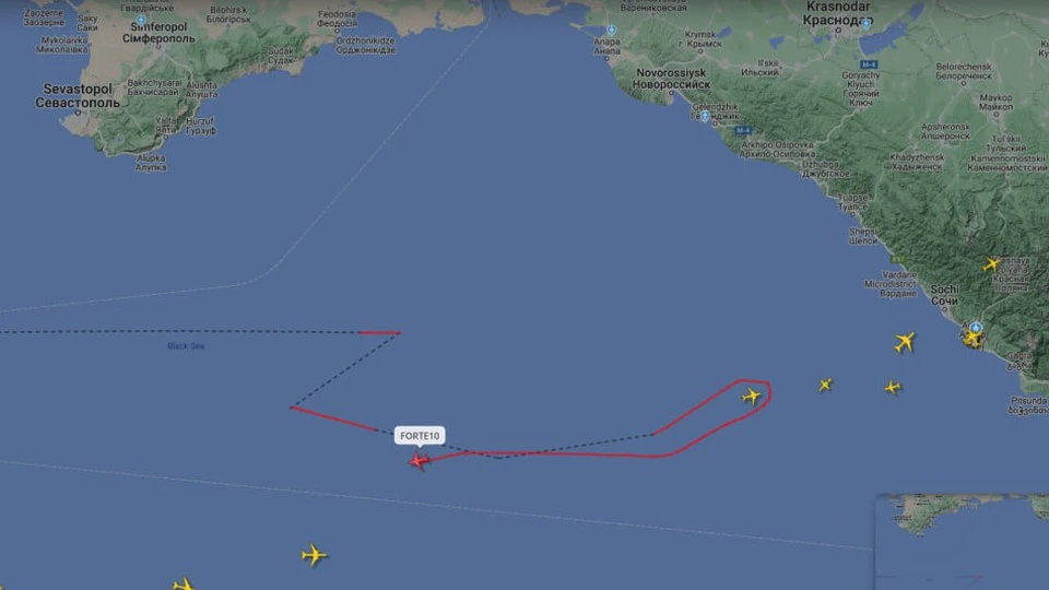 Скриншот сервиса FlightRadar24