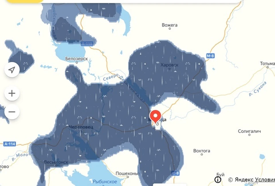 Вот такая грозовая туча накрыла центр Вологодской области.