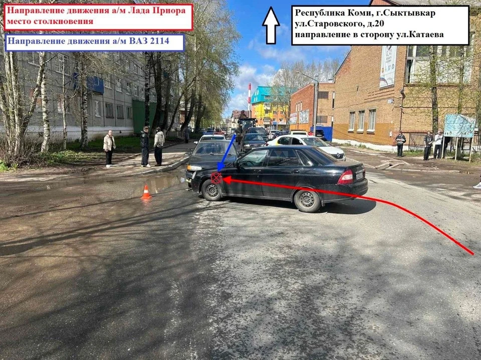 В Сыктывкаре при столкновении двух автомобилей «Лада» пострадала девушка.