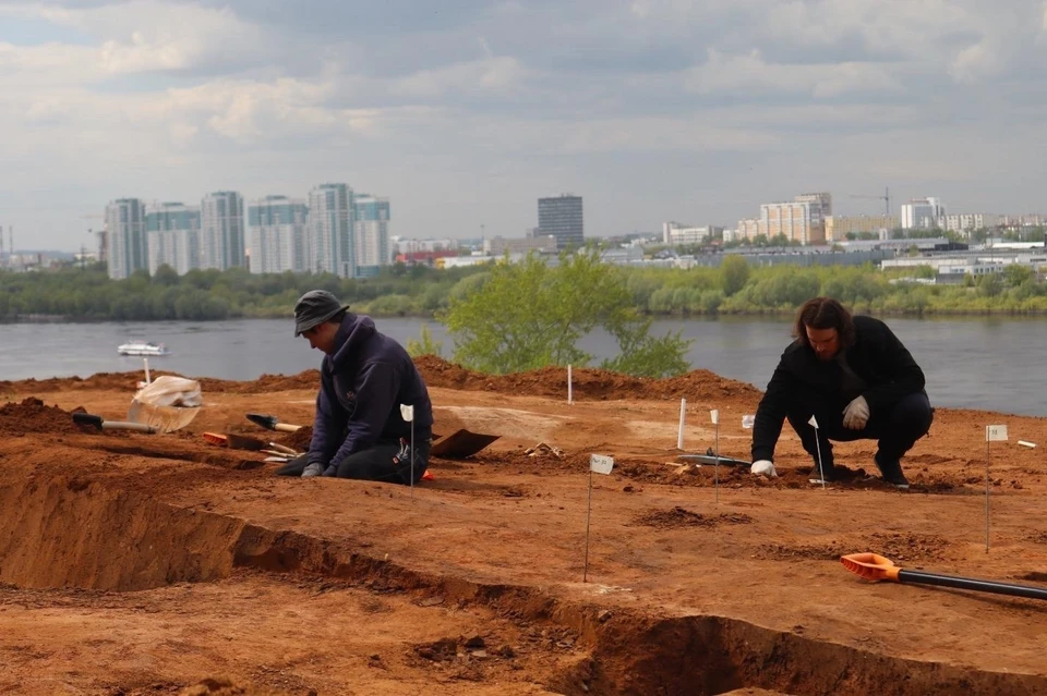 Археологические исследования предшествовали работам по укреплению склона. Фото: УГООКН Нижегородской области
