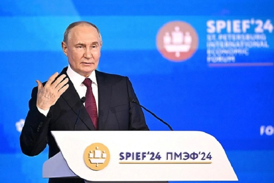 Президент РФ Владимир Путин на пленарном заседании ПМЭФ-2024 озвучил очень важные для страны инициативы. Фото www.kremlin.ru