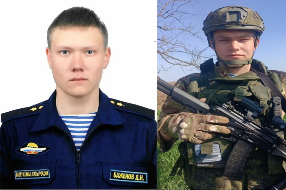 Гвардии рядовой Дмитрий Баженов и гвардии ефрейтор Павел Качурин