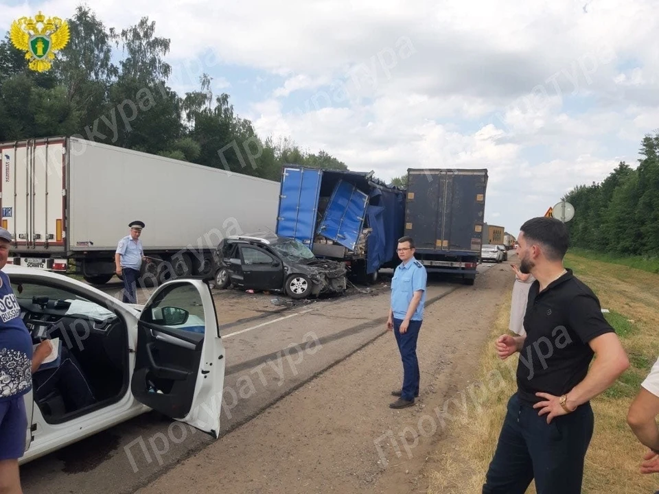 Массовое ДТП произошло на трассе в Чернском районе Тульской области