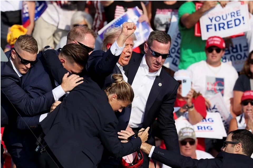 Покушение на Дональда Трампа 13 июля 2024 года. Фото: Reuters