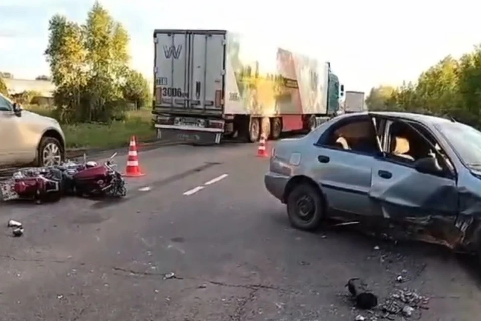 Мотоциклист умер от полученных в аварии травм. Фото: Госавтоинспекция Удмуртии