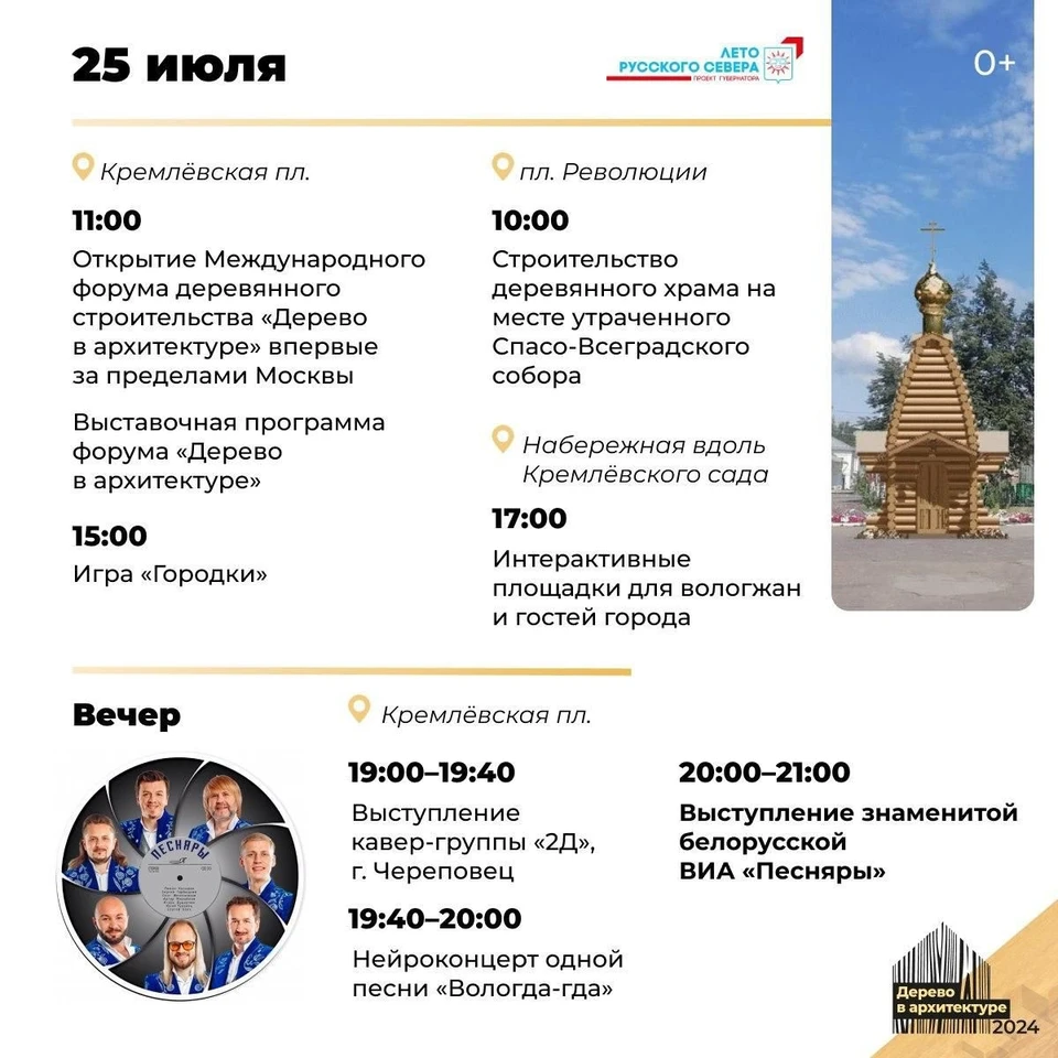 Мероприятия в Вологде 25 июля.