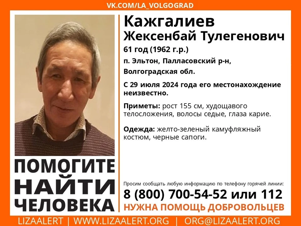 Мужчина пропал 29 июля. Фото: Лиза Алерт.