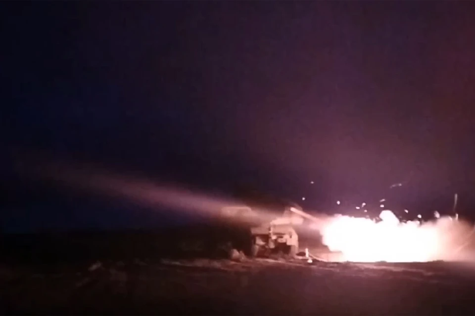 Боевая работа расчета БМ-21 Град