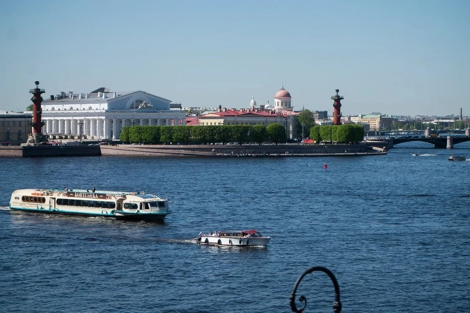 Два теплохода столкнулись на Неве у Дворцового моста.