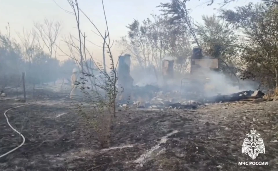 Последствия пожара в селе Журавка.