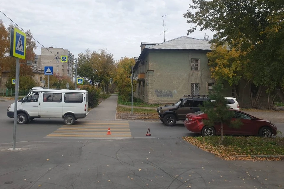 В Новосибирске водитель «Хендай» сбил девочку на пешеходном переходе. Фото: Госавтоинспекция Новосибирской области