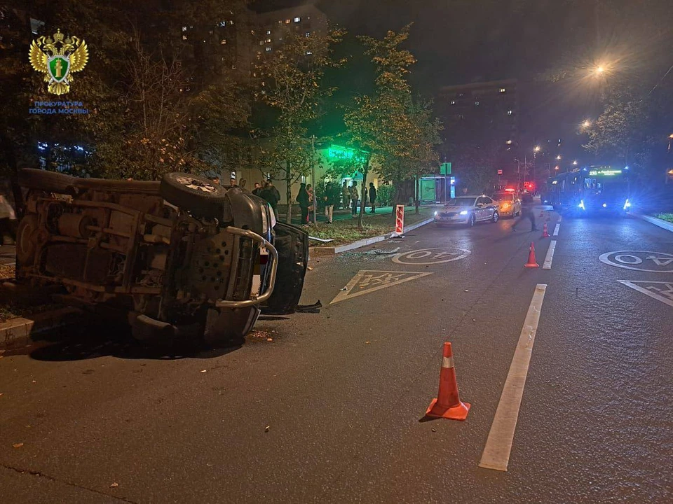 В Москве перевернулся автомобиль под управлением 14-летнего подростка. Фото: Прокуратура Москвы