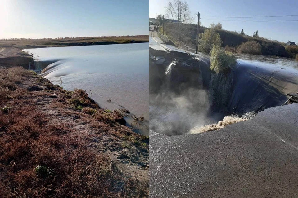 Дамбу прорвало в селе Шелаболиха Алтайского края