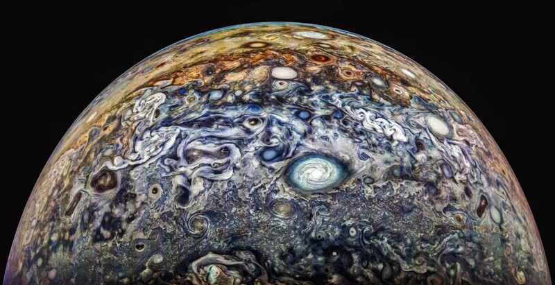 Фотографии Юпитера, переданная зондом NASA "Юнона". Фото:JPL / SwRI / MSSS / Gerald Eichstädt / Thomas Thomopoulos