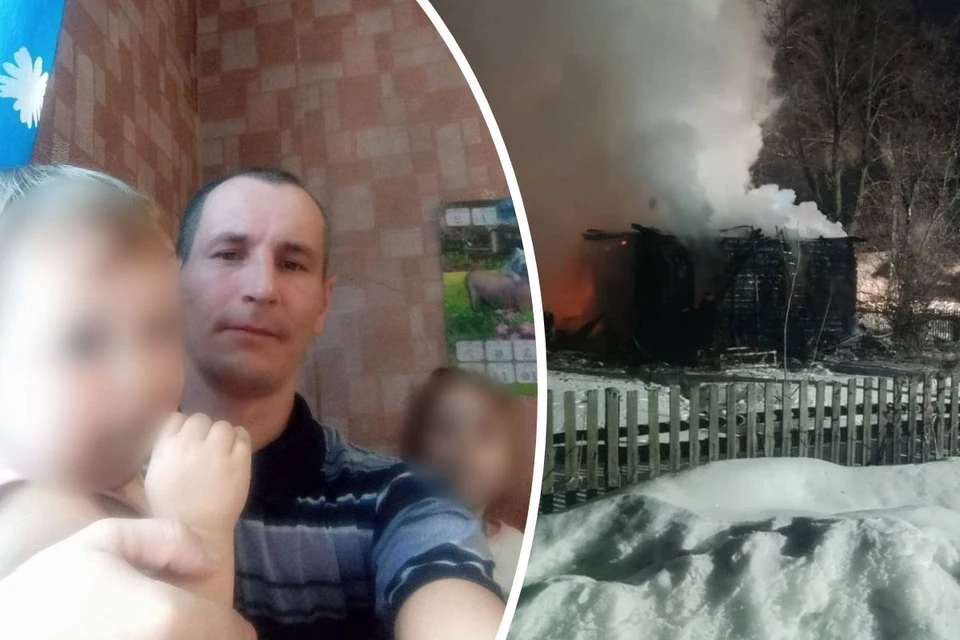 В пожаре погибли 44-летний Николай Глазунов, его 7-летнияя дочь и 3-летний сын. Фото: соцсети/МЧС по Свердловской области