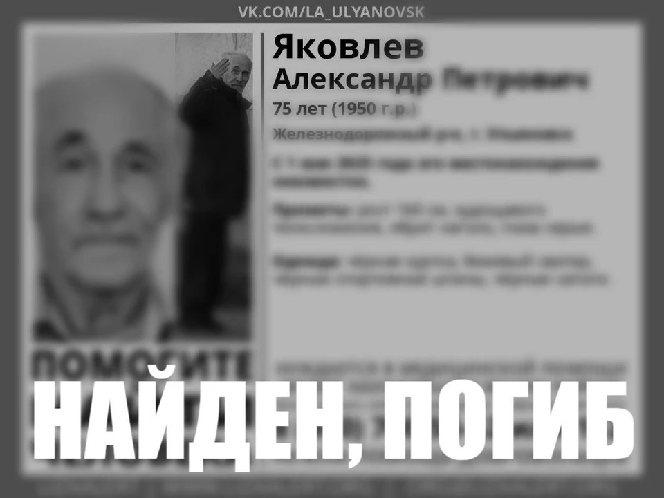 В Ульяновске обнаружили мертвым пропавшего 1 мая 75-летнего мужчину | ФОТО: телеграм-канал ДПСО "ЛизаАлерт" Ульяновской области