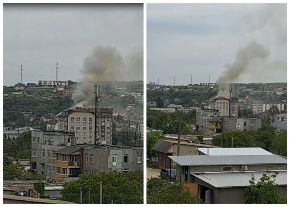 Горит мансарда на десятом этаже. Коллаж КП