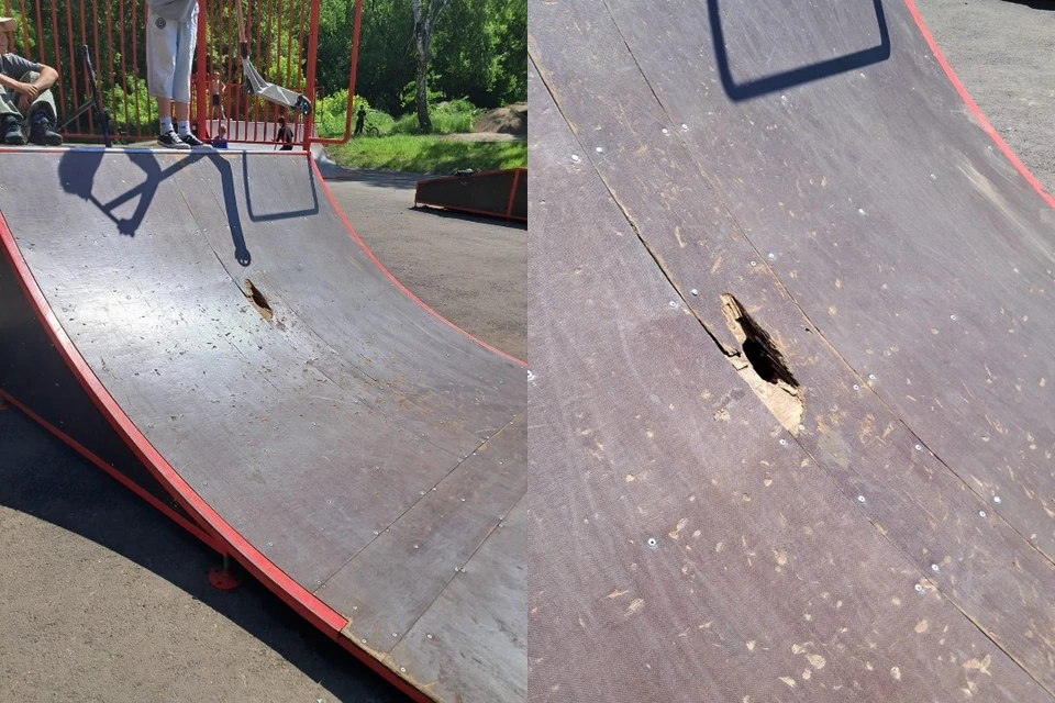 Одна из фигур в парке была повреждена и огорожена