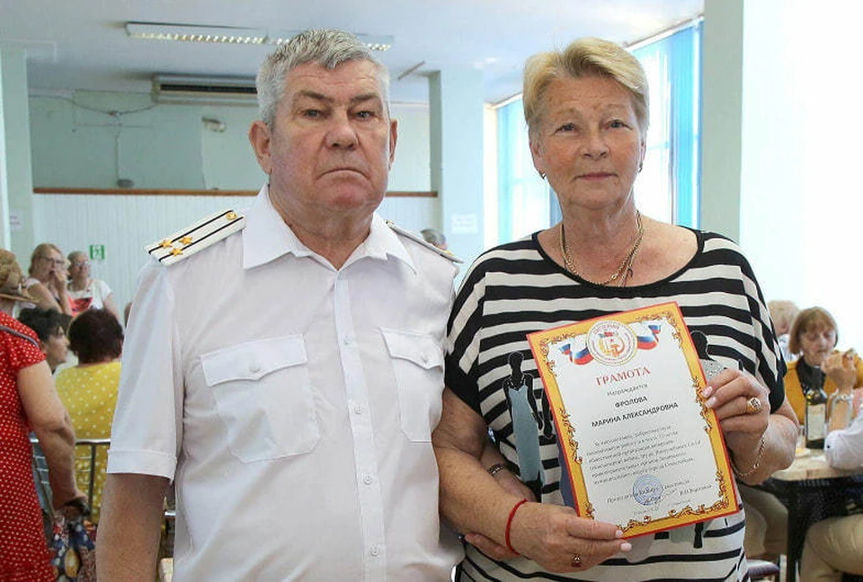 Марина Фролова с председателем ветеранской организации Ленинского района Владимиром Варламовым.