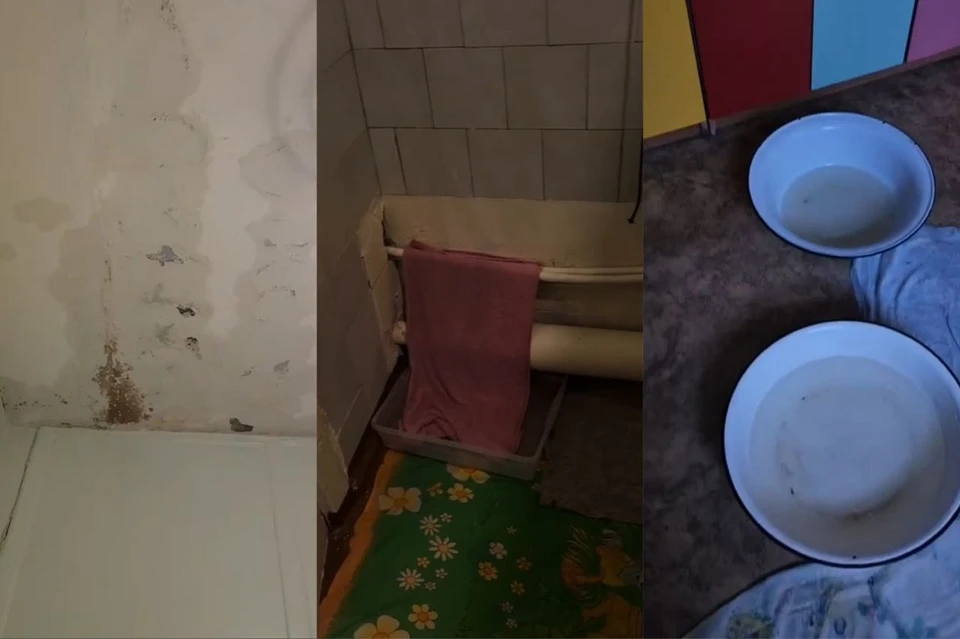 В этот раз из-за сырости с потолка начала падать штукатурка. Фото: принтскрин видео gorod_vl