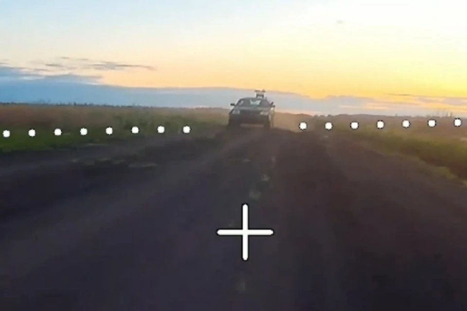 Уничтожение пикапа ВСУ расчетом FPV дрона