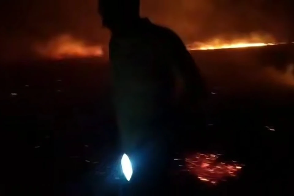 Пожар угрожал ферме в Калиновке, но был потушен силами населения. Фото: администрация Каховского округа