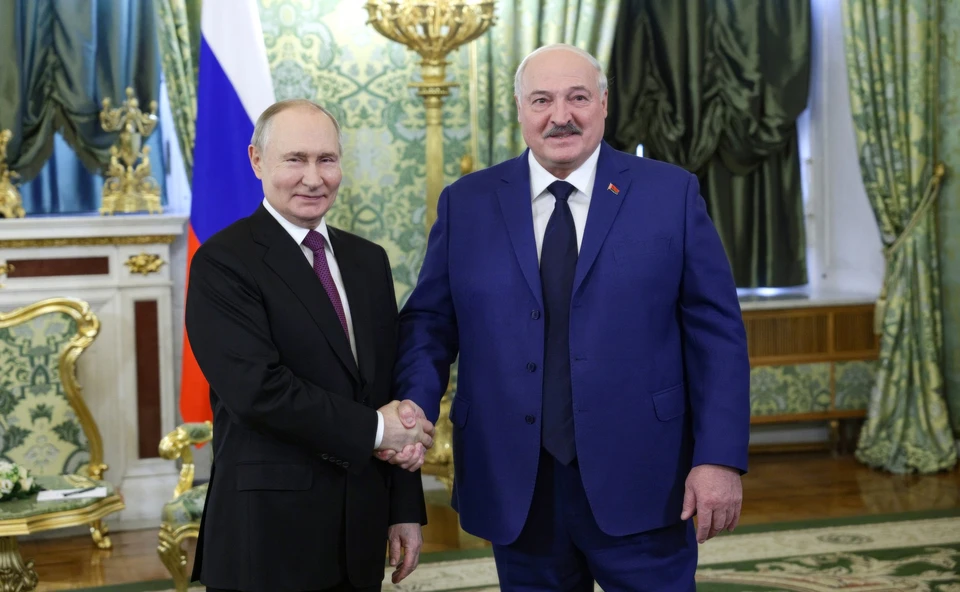 Президенты России Владимир Путин и Белоруссии Александр Лукашенко