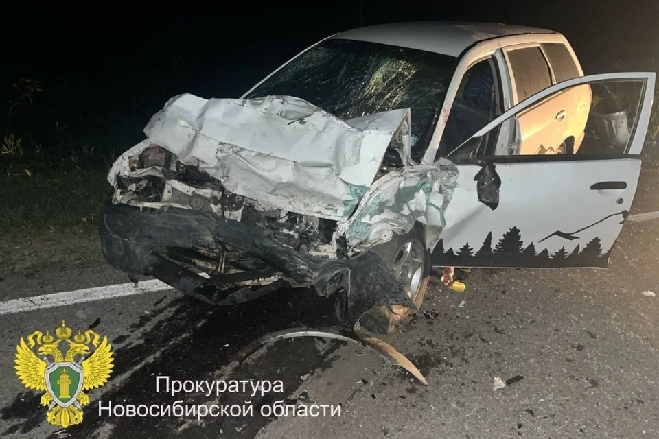 Подросток за рулём выехал на встречную полосу и столкнулся с другим автомобилем. Фото: прокуратура по Новосибирской области.