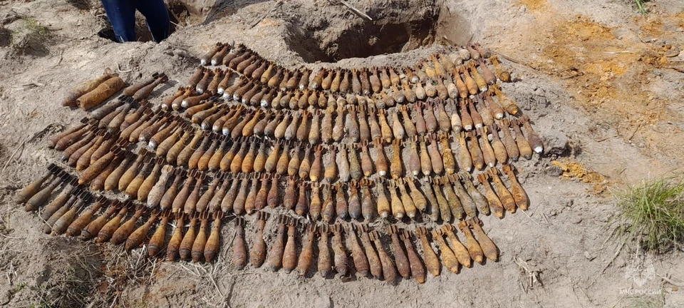 В Калужской области обезвредили 216 единиц боеприпасов времен Великой Отечественной войны.