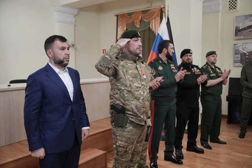 Глава ДНР Денис Пушилин получил звание «Почетный гражданин Чеченской Республики». Фото: ТГ/Пушилин