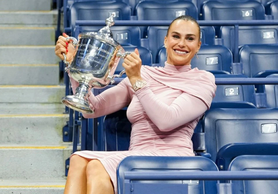 Арина на чемпионской фотосессии. Фото: социальные сети US Open