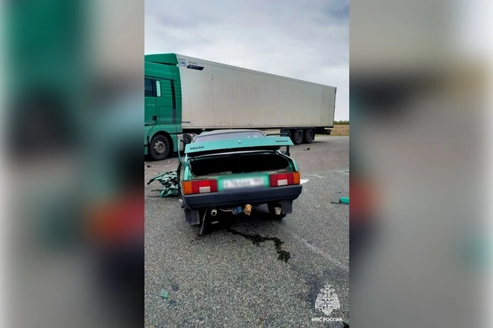 Водитель легковой машины погиб в столкновении с грузовиком. Фото: ГУ МЧС России по Запорожской области