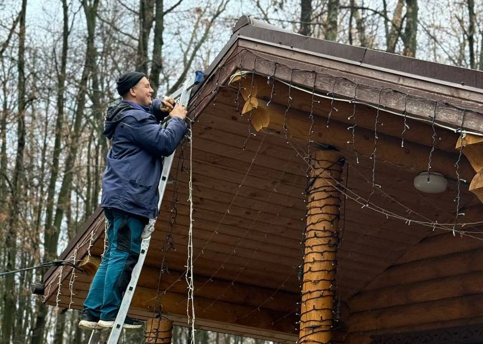 Рязанский Лесопарк начали готовить к Новому году