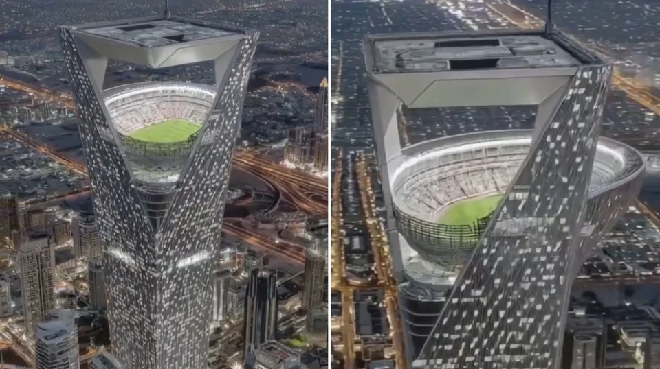 В Саудовской Аравии построят первый футбольный стадион на небоскребе. Фото:соцсети