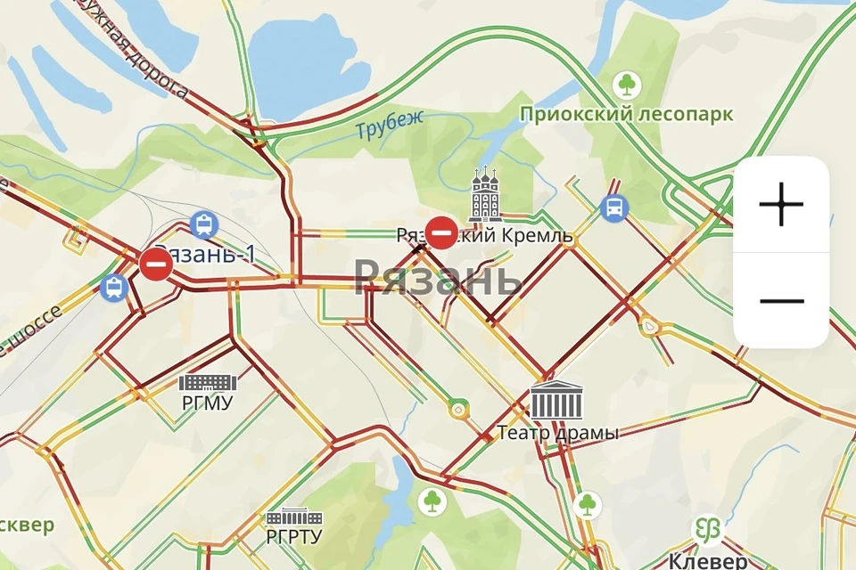 Транспортный апокалипсис в Рязани: сервис 2ГИС оценил пробки в 11 баллов.