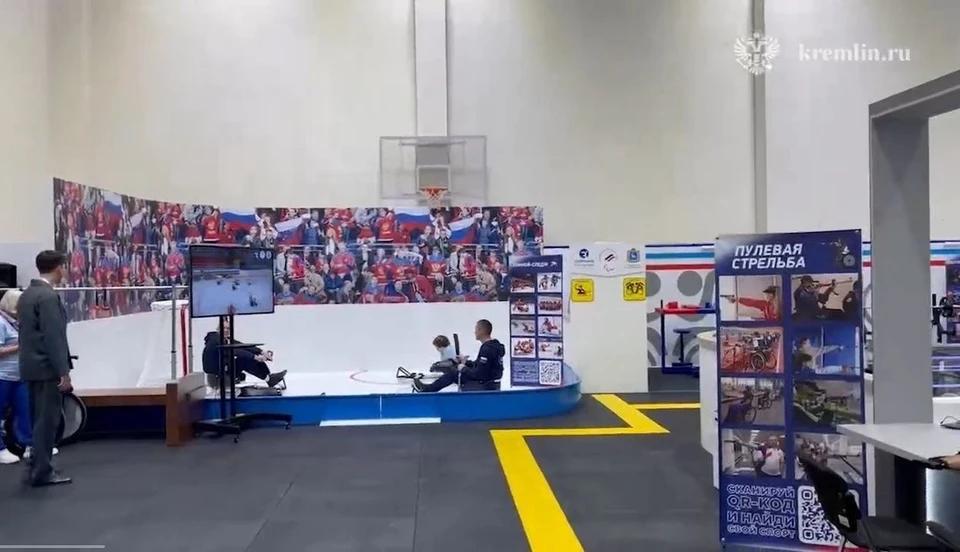 В центре разместят более 300 единиц спортивного оборудования и инвентаря. Фото: скриншот видео Кремля