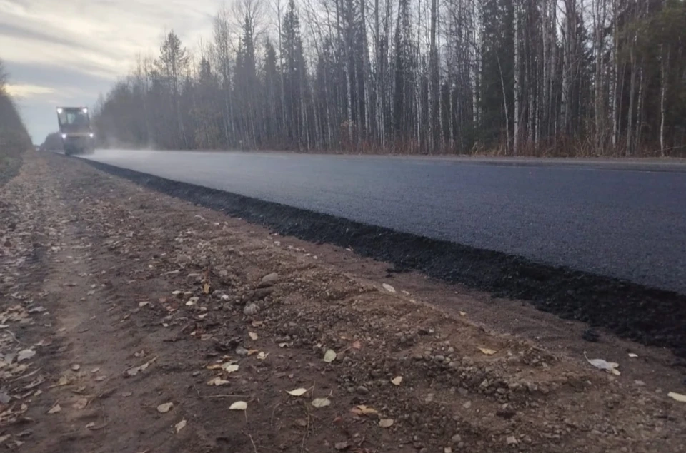 Завершен ремонт автомобильной трассы в Коми. Фото: Минстрой РК.
