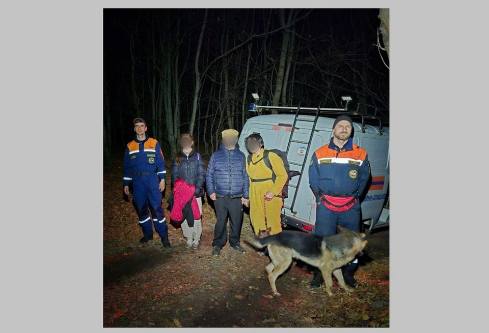 В Алуште спасли заблудившихся в лесу туристов с ребенком. Фото: t.me/mchsrk