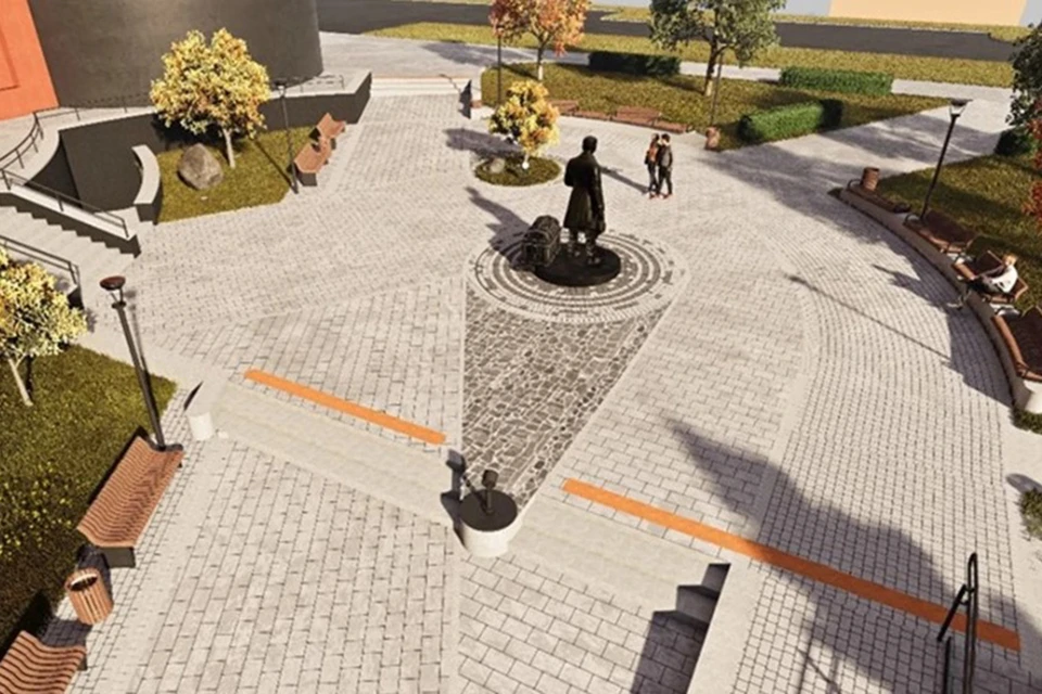 Эскиз памятника великому русскому писателю