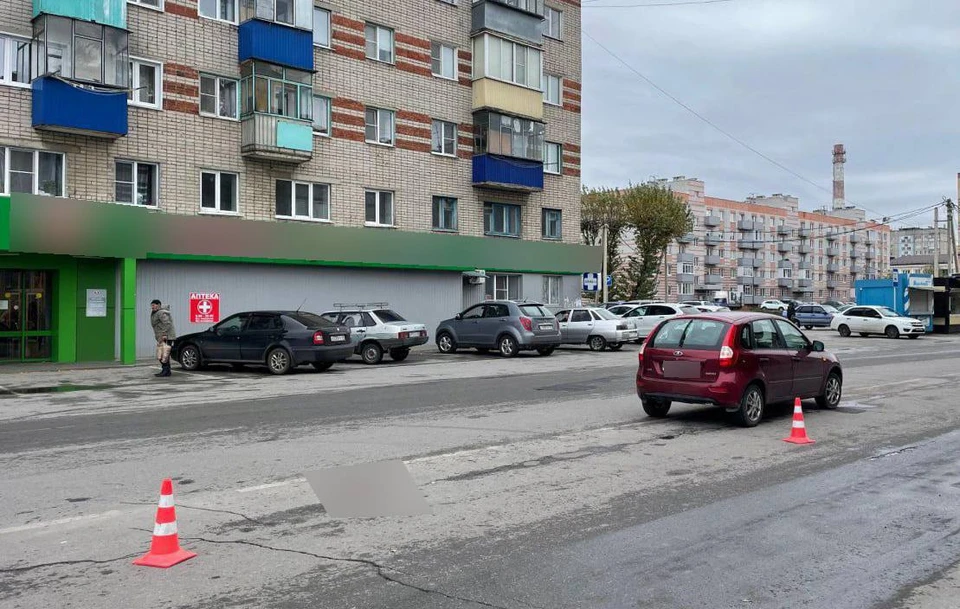 За рулем «Лады Калины» автомобилист сбил пенсионерку на улице Коммунальной в Грязях. Фото УМВД России по Липецкой области.