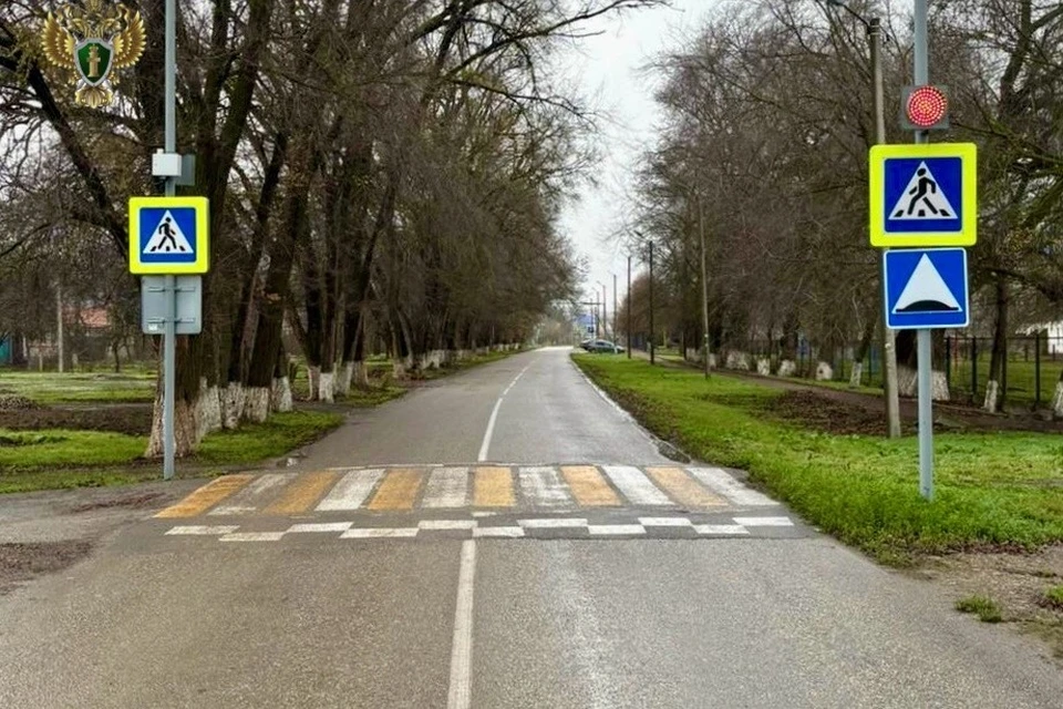 По требованию прокуратуры возле школы на Ставрополье установили светофор. Фото: прокуратура СК