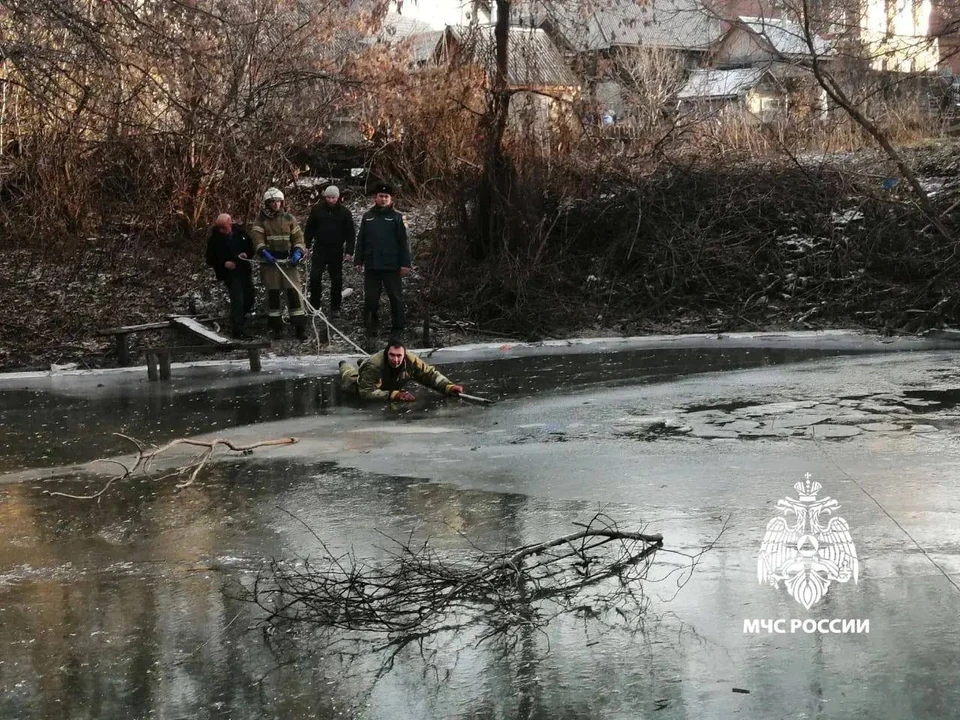 Дети 8 и 11 лет вышли на тонкий лед и провалились.