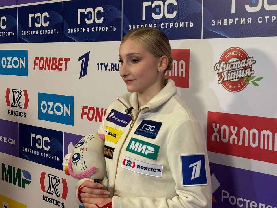 Софья Муравьева в микст-зоне после проката короткой программы.